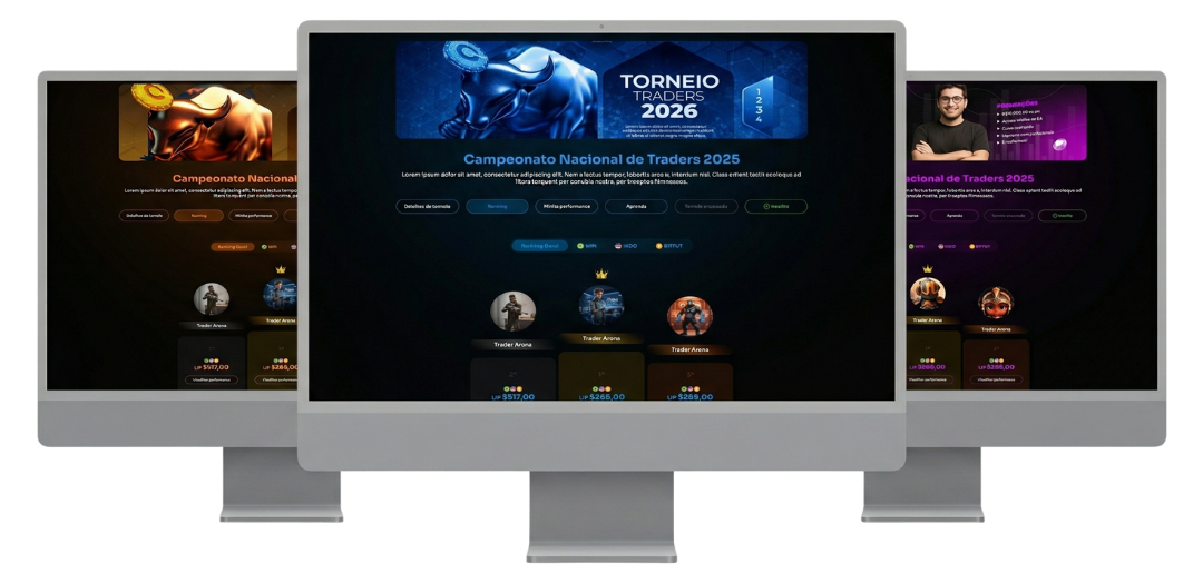 Interface de criação de torneios de trading